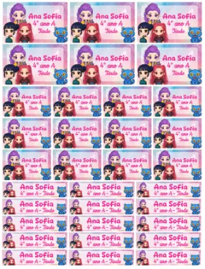 Etiquetas Escolares Guerreiras do Kpop Editáveis