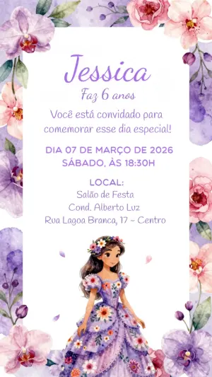 Invitación de cumpleaños Princesas – Estático – CollorGraph EDITOR