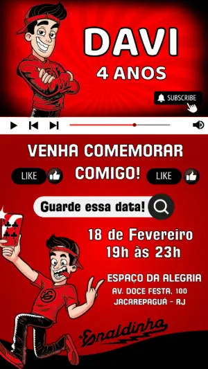 Convite Aniversário Enaldinho para Editar Online Grátis