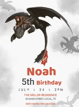 Dragon Rider Birthday Party Invitation | Editable Template