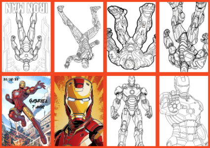 Livrinho de Colorir Homem de Ferro Editável para Aniversário