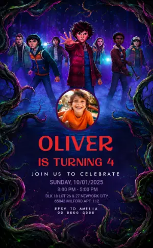Editable Stranger Things '85 Birthday Party Invitation