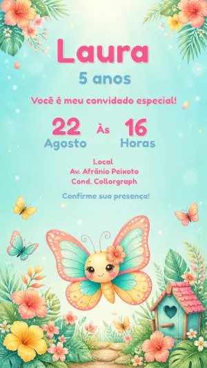 Invitación de cumpleaños Jardín encantado – Estático – CollorGraph EDITOR