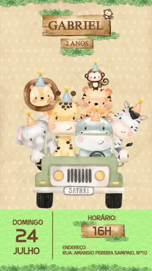 Safari Birthday Invitation – Static – Uilson Nóbrega da Silva Junior