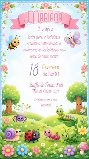 Invitación de cumpleaños Jardín encantado – Estático – Felicity Artes