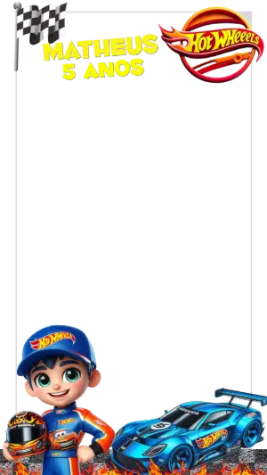 Moldura para Stories de Aniversário Hot Wheels para Editar Online