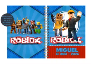 Capa de Agenda Roblox com Personagens para Editar Online