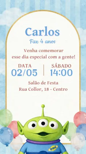 Invitation d'anniversaire Toy Story – Statique – CollorGraph EDITOR