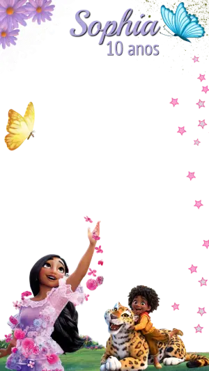 Moldura para Stories Tema Encanto Editável