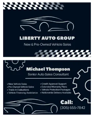 Sleek Car Dealership Business Card Editable Template