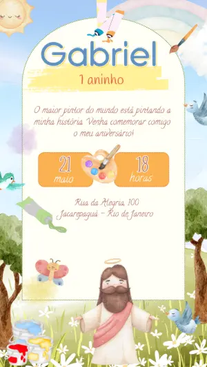 Convite Aniversário O Maior Pintor do Mundo para Editar