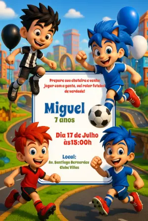 Soccer Birthday Invitation – Static – Convites Digitais Exclusivos