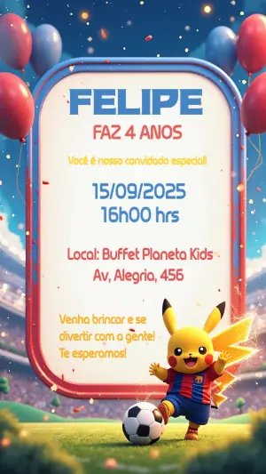 Soccer Birthday Invitation – Static – Convites Digitais Exclusivos