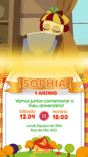 Vídeo Convite de Aniversário Sítio do Picapau Amarelo para Editar