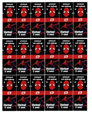 Rótulo para Tic Tac Homem-Aranha: Modelo Editável para Festa