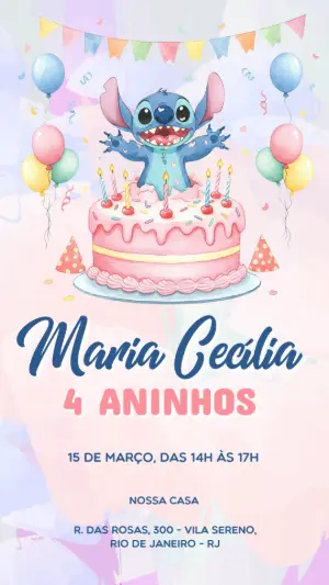 Invitación de cumpleaños Stitch – Estático – Voxalis