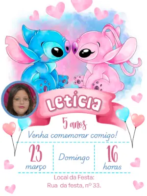 Invitación de cumpleaños Stitch – Estático – Pedro Henrique