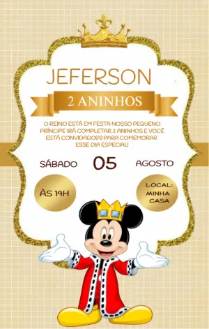 Mickey Mouse Birthday Invitation – Static – FLORZINHA CONVITES
