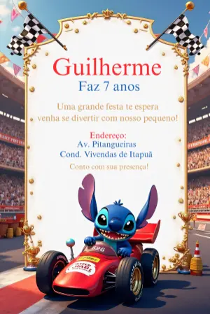 Invitación de cumpleaños Stitch – Estático – Gisele