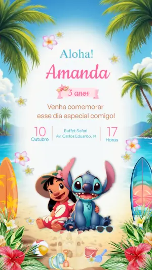 Stitch Birthday Invitation – Static – Criativa Sant