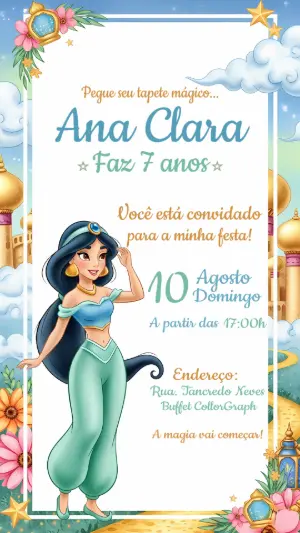 Invitación de cumpleaños Princesas – Estático – CollorGraph Convites