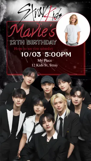 Invitation d'anniversaire KPop Demon Hunters – Statique – Gema Artes Digitais