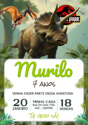 Invitación de cumpleaños Dinosaurio – Estático – Jotta