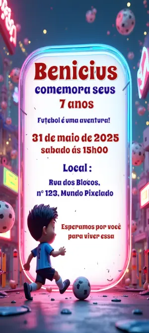 Soccer Birthday Invitation – Static – Convites Digitais Exclusivos