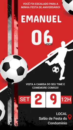 Soccer Birthday Invitation – Static – Arte Coelho Digital