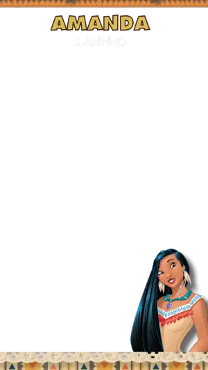 Moldura para Stories de Aniversário Pocahontas Editável