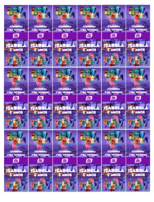 Rótulo Tic Tac Divertida Mente Editável para Aniversário