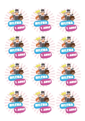 Adesivo de Aniversário Mundo Bita para Editar e Imprimir