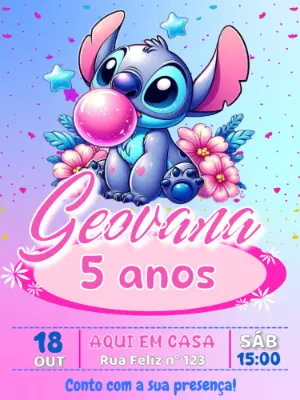 Invitación de cumpleaños Stitch – Estático – Magic Arte Digital