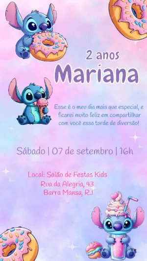 Stitch Birthday Invitation – Static – Felicity Artes