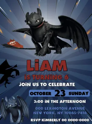 How to Train Your Dragon Birthday Invitation to Edit Online