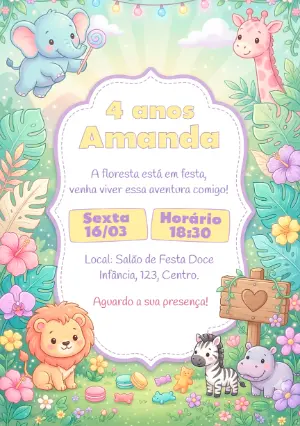 Safari Birthday Invitation – Static – Idesign Personalizados