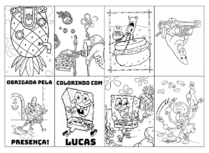 Livrinho de Colorir Bob Esponja Editável para Imprimir