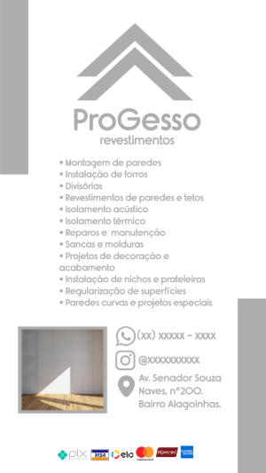 Cartão de Visita Gesso e Revestimentos para Editar Online