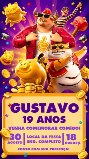 Convite de Aniversário Tema Jogo Tigrinho Editável