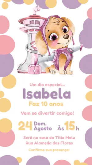 Invito di compleanno Paw Patrol – Statico – CollorGraph EDITOR