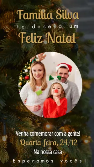 Convite Animado de Natal com Foto para Editar Online