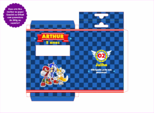 Caixa Lápis de Cor Aniversário Sonic para Editar Online
