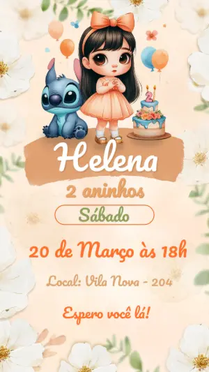 Stitch Birthday Invitation – Static – Color Art Studio