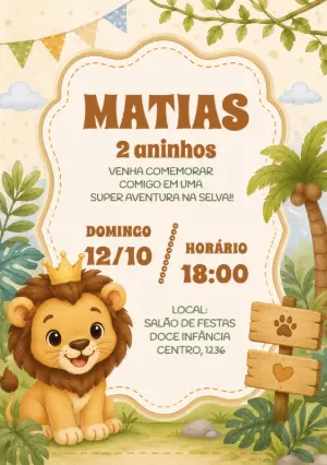 Safari Birthday Invitation – Static – Idesign Personalizados