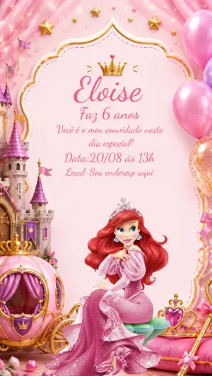 Invitación de cumpleaños Princesas – Estático – Laiane