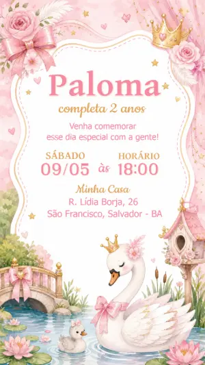Invitación de cumpleaños Princesas – Estático – CollorGraph EDITOR