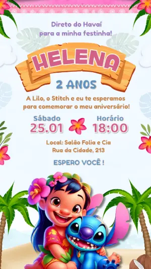 Stitch Birthday Invitation – Static – Felicity Artes
