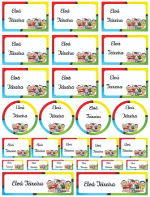 Kit de Etiquetas Escolares Turma da Mônica Editável