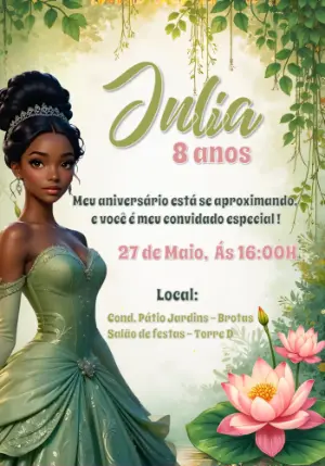 Invitación de cumpleaños Princesas – Estático – Gisele
