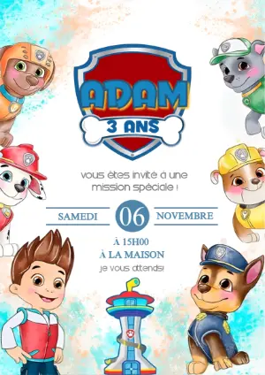 Paw Patrol Birthday Invitation – Static – Mariana Correa